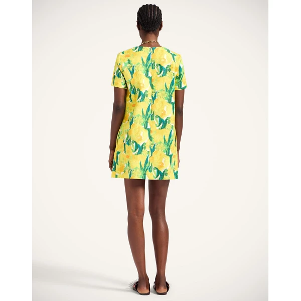 La Double J Mini Swing Dress in Zesty Yellow, view 3