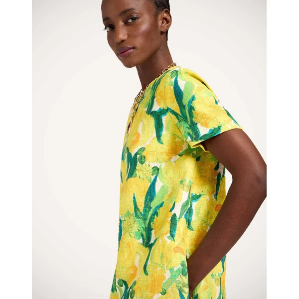 La Double J Mini Swing Dress in Zesty Yellow, view 4