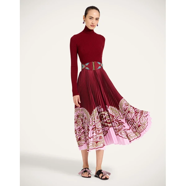 La Double J Moondance Knit Dress in Kells Placée Burgundy, view 2