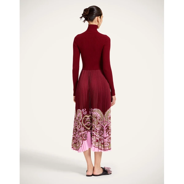 La Double J Moondance Knit Dress in Kells Placée Burgundy, view 3