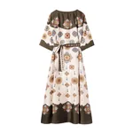 La Double J Muumuu Dress Round Neck in Nucleus Placée Off White