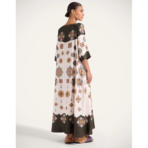 La Double J Muumuu Dress Round Neck in Nucleus Placée Off White, view 4