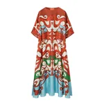 La Double J Muumuu Dress Round Neck in Phoenix Placée Light Blue
