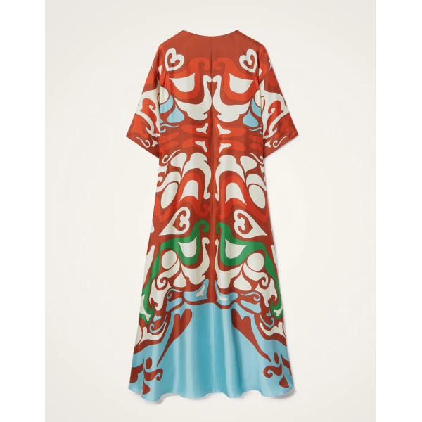 La Double J Muumuu Dress Round Neck in Phoenix Placée Light Blue, view 6