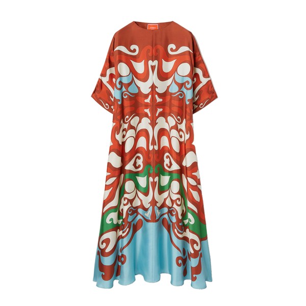 La Double J Muumuu Dress Round Neck in Phoenix Placée Light Blue