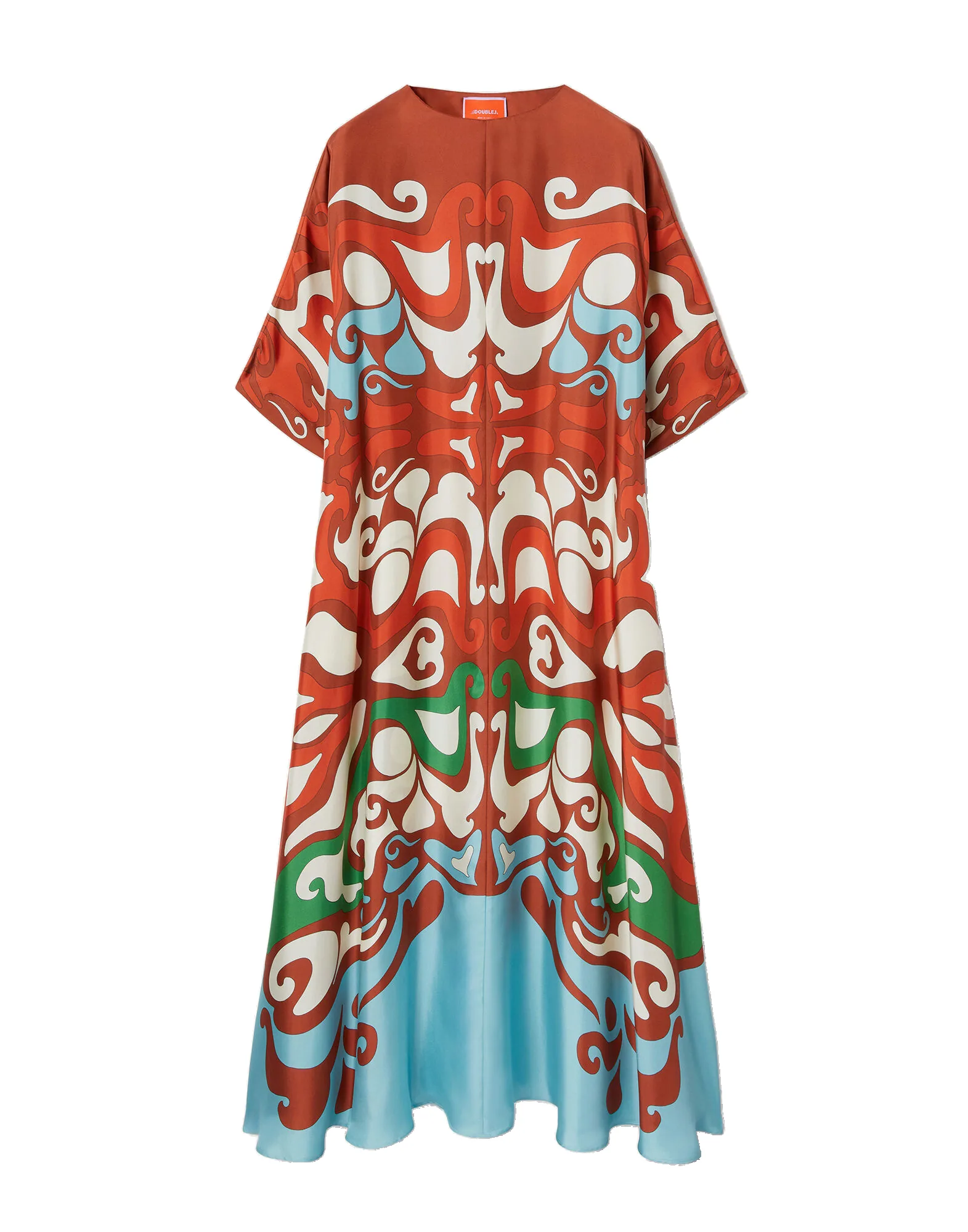 La DoubleJ Muumuu Dress Round Neck in Phoenix Placée Light Blue - Dresses - Milanese Maximalist Fashion at Luxury Shoes La Double J Muumuu Dress Round Neck in Phoenix Placée Light Blue