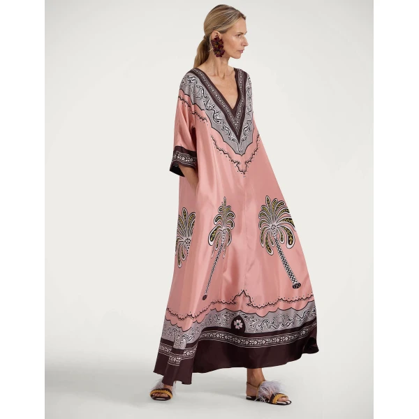 La Double J Muumuu Dress in Mirage Placée Pink, view 2