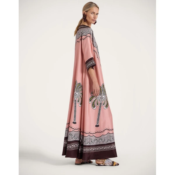 La Double J Muumuu Dress in Mirage Placée Pink, view 3
