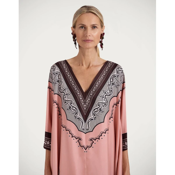 La Double J Muumuu Dress in Mirage Placée Pink, view 4