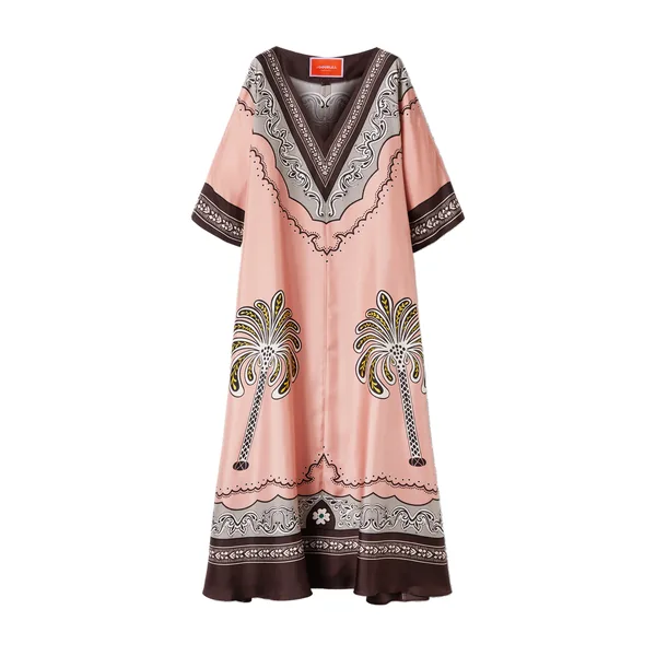 La Double J Muumuu Dress in Mirage Placée Pink