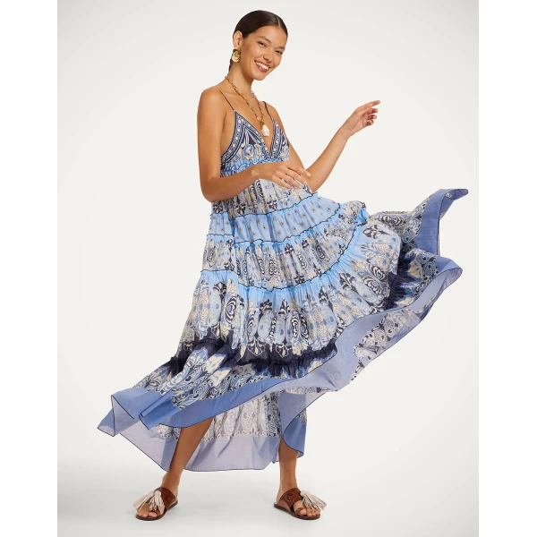 La Double J Nymph Dress in Cocoon Placée Blue, view 2