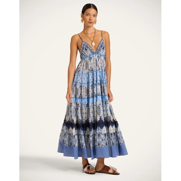 La Double J Nymph Dress in Cocoon Placée Blue, view 6