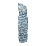 La Double J One Shoulder Bandage Dress in Cocoon Blue