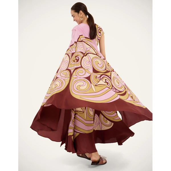 La Double J One Shoulder Brigid Dress in Kells Swirl Placée Pink, view 5