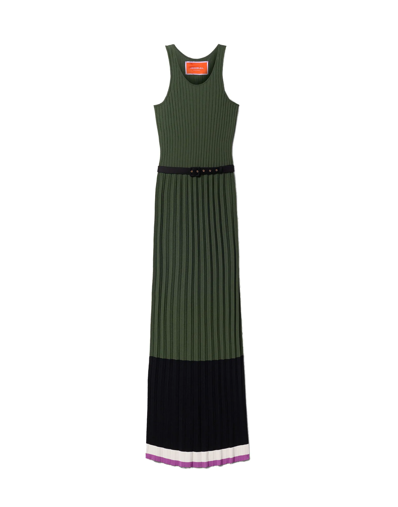 La DoubleJ Organetto Dress in Color Block Black & Camouflage - Dresses - Milanese Maximalist Fashion at Luxury Shoes La Double J Organetto Dress in Color Block Black & Camouflage