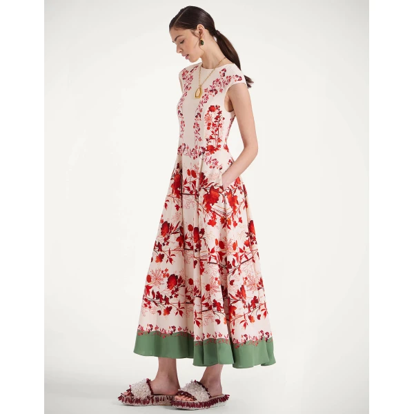 La Double J Park Ave Dress in Woodland Placée Camouflage, view 2