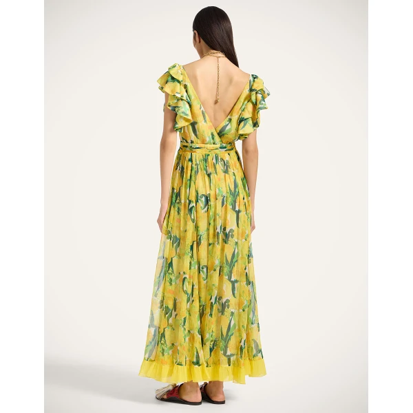 La Double J Penelope Dress in Zesty Yellow, view 3