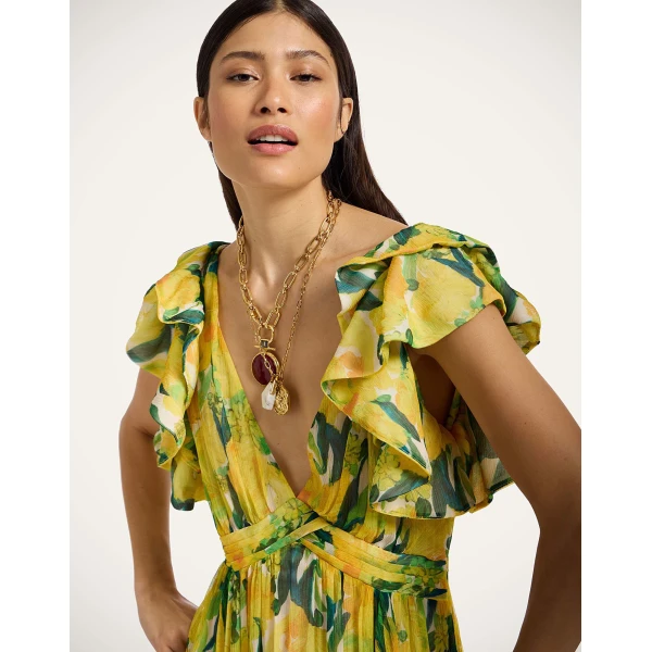 La Double J Penelope Dress in Zesty Yellow, view 5