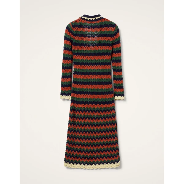 La Double J Perry Knit Dress in Multicolor Rust & Military, view 6