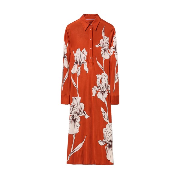 La Double J Perry Street Dress in Iris Placée Dark Orange