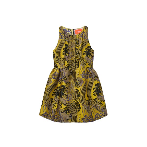 La Double J Pirhouette Mini Dress in Atlantis Yellow
