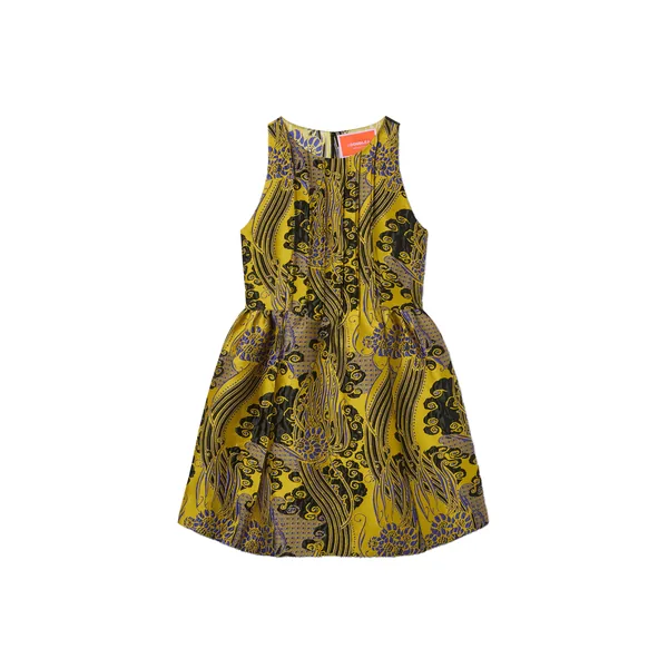 La Double J Pirhouette Mini Dress in Atlantis Yellow