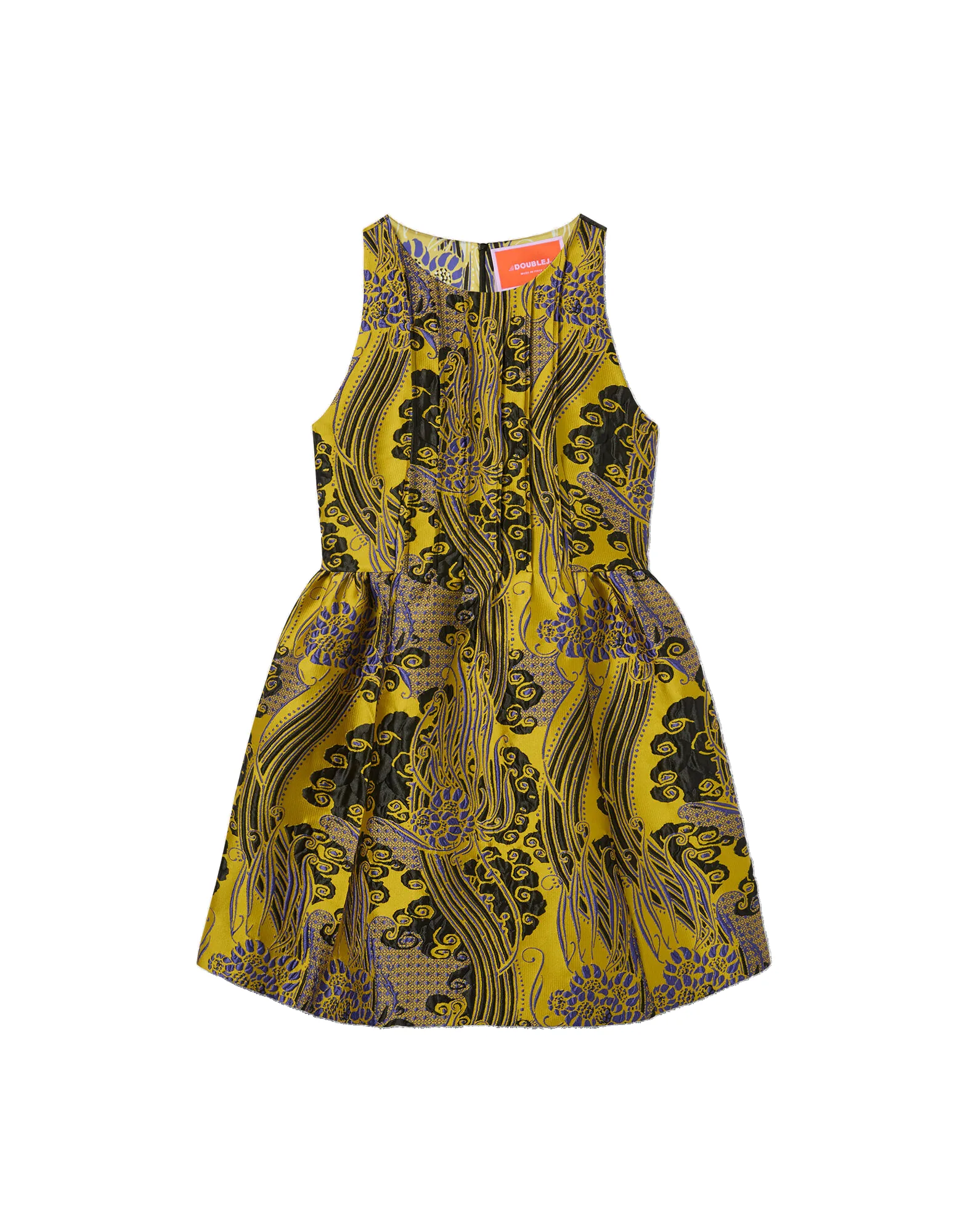 La DoubleJ Pirhouette Mini Dress in Atlantis Yellow - Dresses - Milanese Maximalist Fashion at Luxury Shoes La Double J Pirhouette Mini Dress in Atlantis Yellow