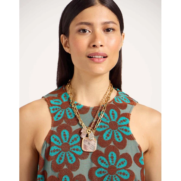 La Double J Racer Mini Dress in Caper Rust, view 5