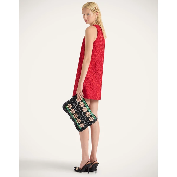 La Double J Racer Mini Dress in Peony Red, view 3