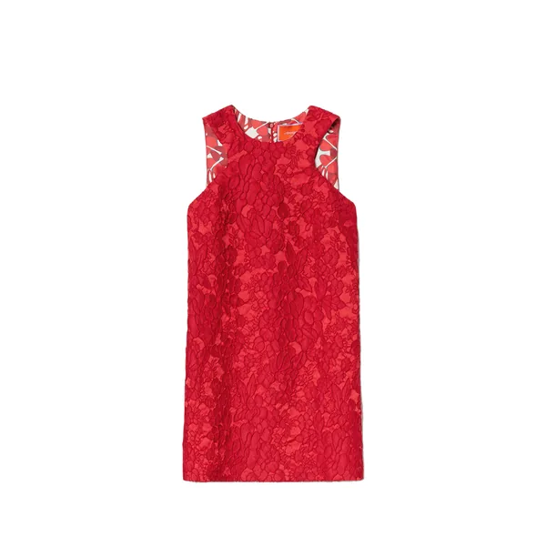 La Double J Racer Mini Dress in Peony Red