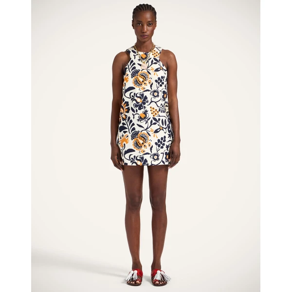 La Double J Racer Mini Dress in Selva White, view 2