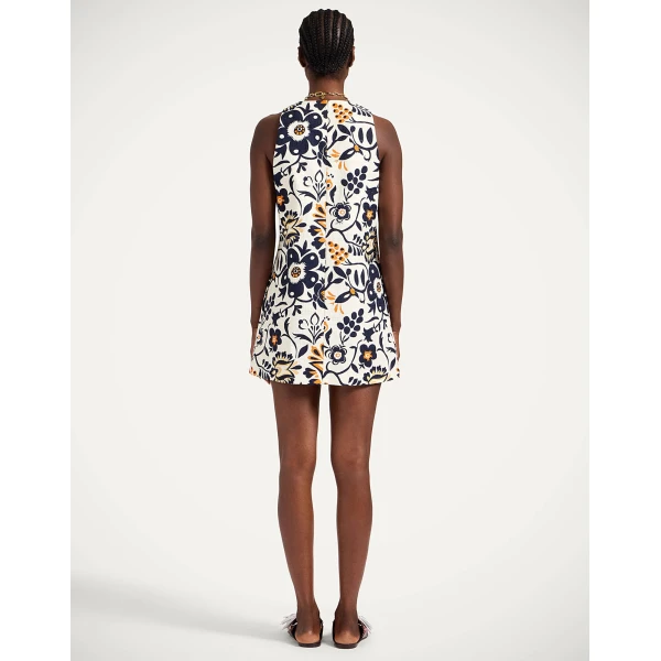 La Double J Racer Mini Dress in Selva White, view 3