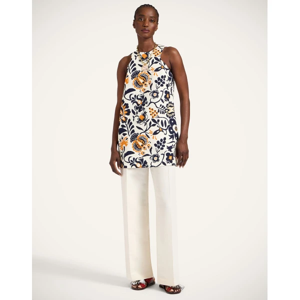 La Double J Racer Mini Dress in Selva White, view 4
