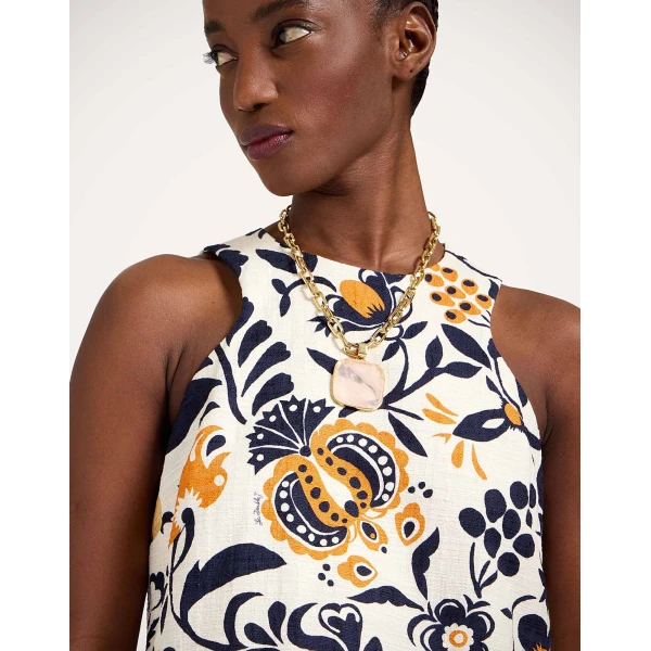 La Double J Racer Mini Dress in Selva White, view 6