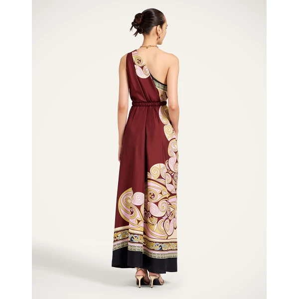 La Double J Roy Dress in Kells Swirl Placée Burgundy, view 3