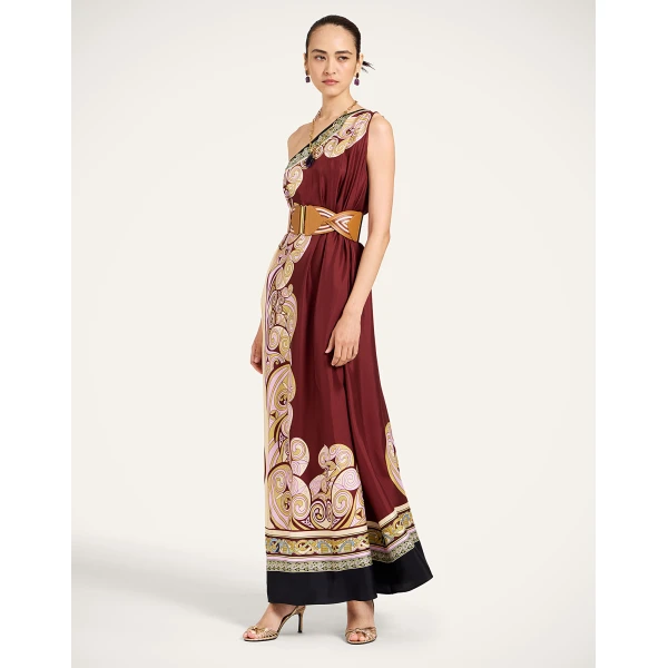 La Double J Roy Dress in Kells Swirl Placée Burgundy, view 6