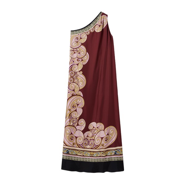 La Double J Roy Dress in Kells Swirl Placée Burgundy