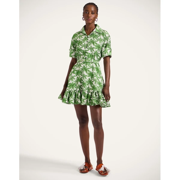 La Double J San Pietro Mini Dress in Tropicana White, view 2