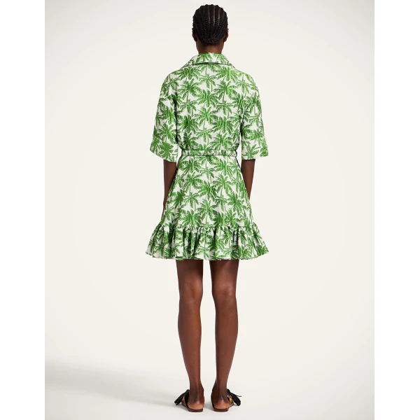 La Double J San Pietro Mini Dress in Tropicana White, view 3