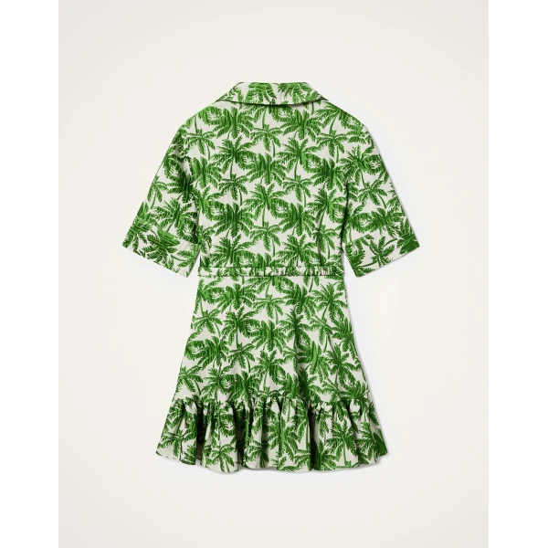 La Double J San Pietro Mini Dress in Tropicana White, view 5