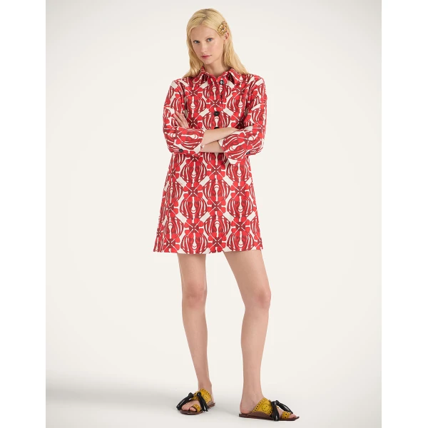 La Double J Short Artemis Dress in Clover Red, view 2