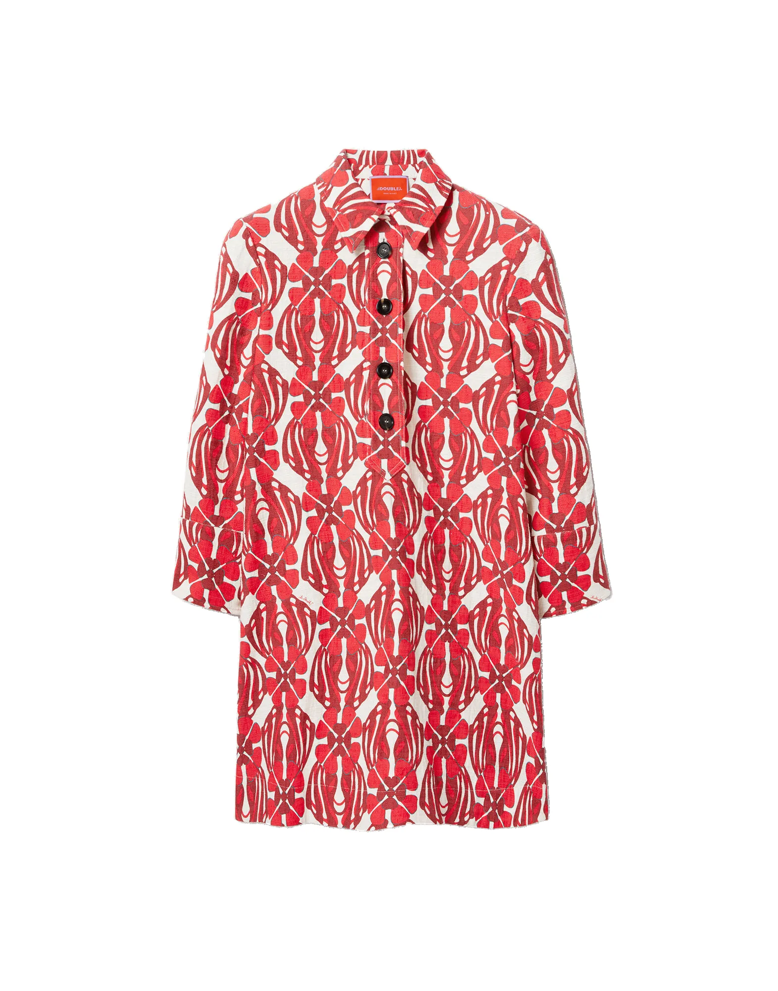 La DoubleJ Short Artemis Dress in Clover Red - Dresses - Milanese Maximalist Fashion at Luxury Shoes La Double J Short Artemis Dress in Clover Red