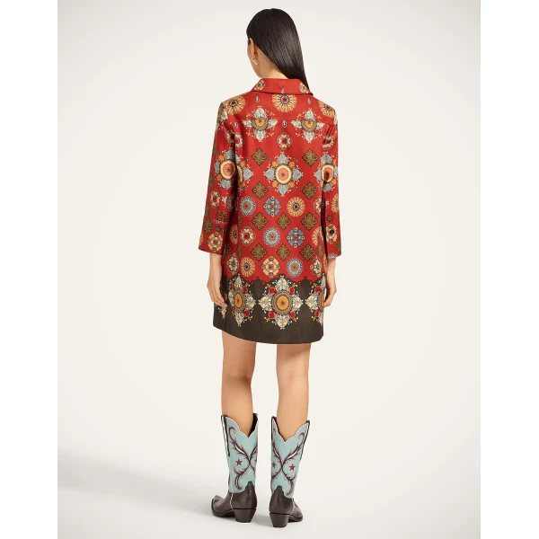 La Double J Short Artemis Dress in Nucleus Placée Rust, view 3