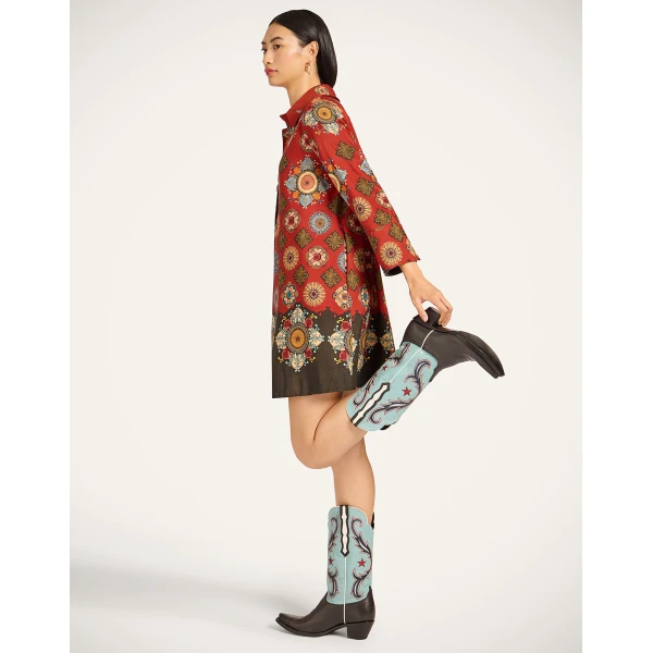 La Double J Short Artemis Dress in Nucleus Placée Rust, view 4