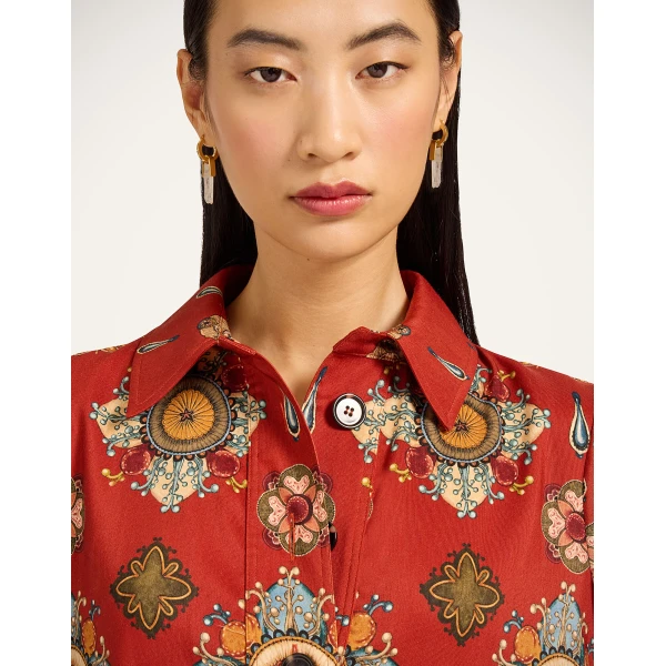 La Double J Short Artemis Dress in Nucleus Placée Rust, view 5