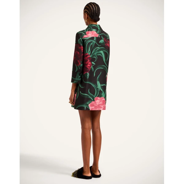 La Double J Short Artemis Dress in Peony Black, view 3