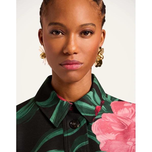 La Double J Short Artemis Dress in Peony Black, view 5