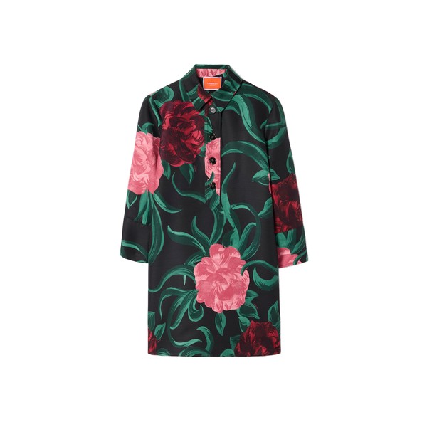 La Double J Short Artemis Dress in Peony Black