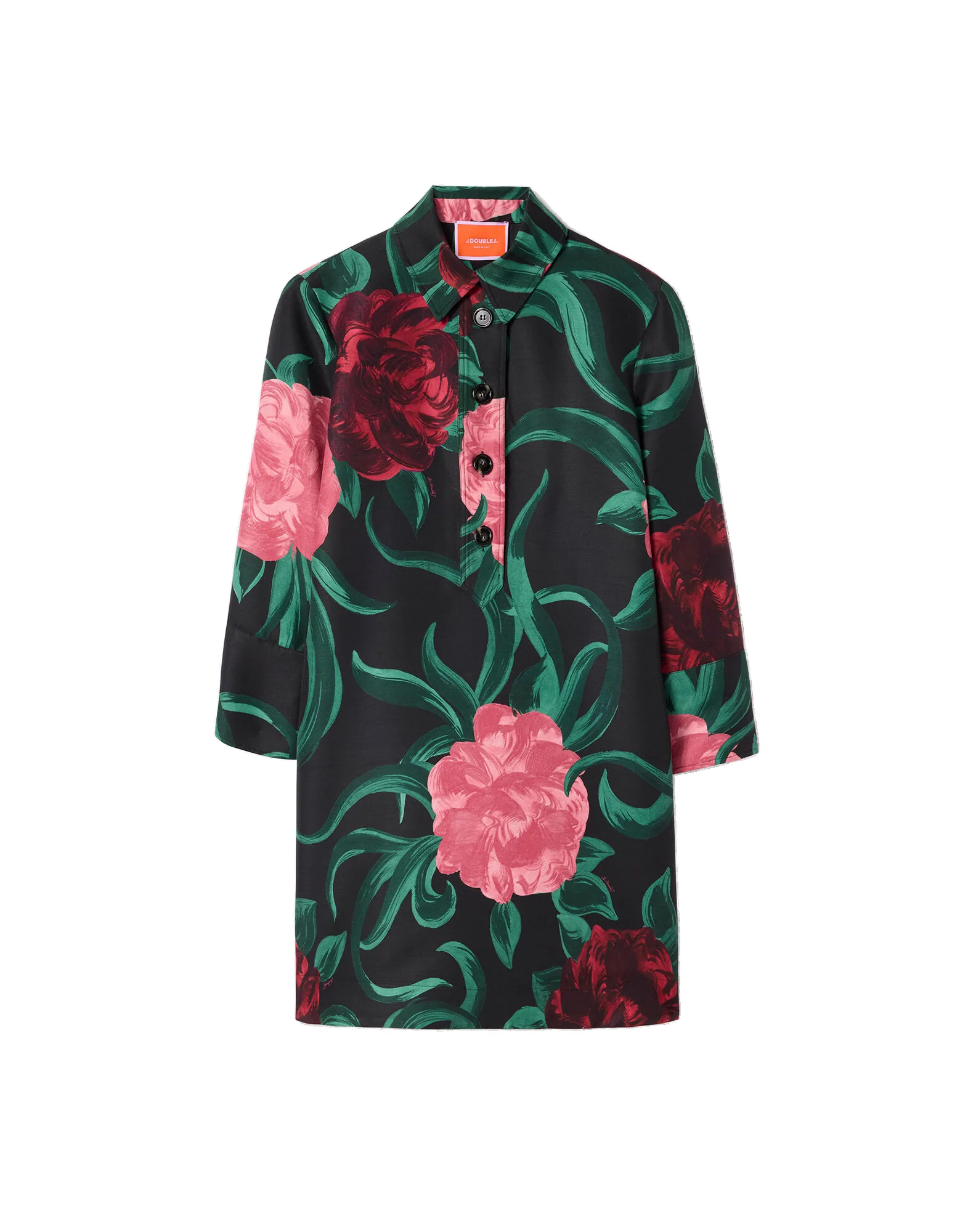 La DoubleJ Short Artemis Dress in Peony Black - Dresses - Milanese Maximalist Fashion at Luxury Shoes La Double J Short Artemis Dress in Peony Black
