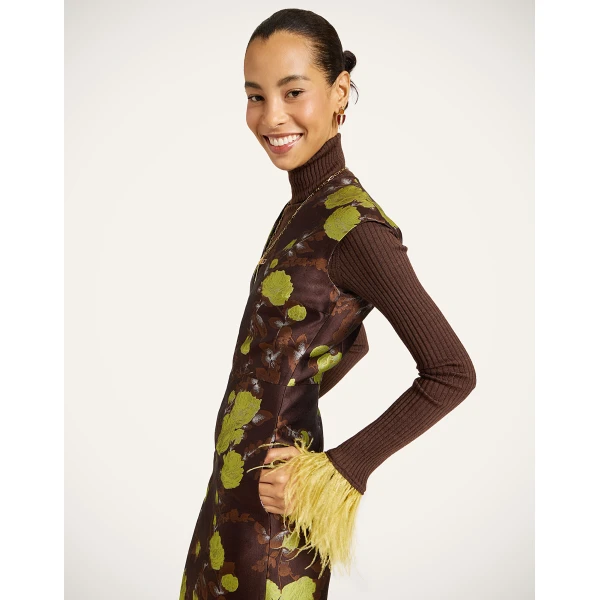 La Double J Sleek Dress in Devon Brown, view 5